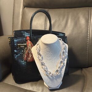 Elegant Park Lane Silver Loop Necklace